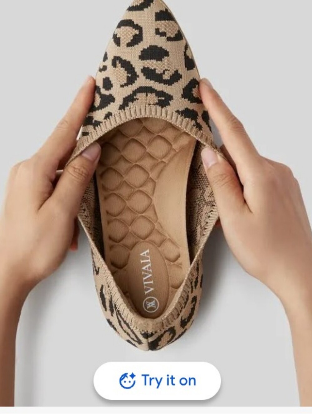 Vivaia Women’s Lightweight Pointed Toe Aria Walker Leopard Flats 39.5 / US 8.5 - Picture 10 of 12